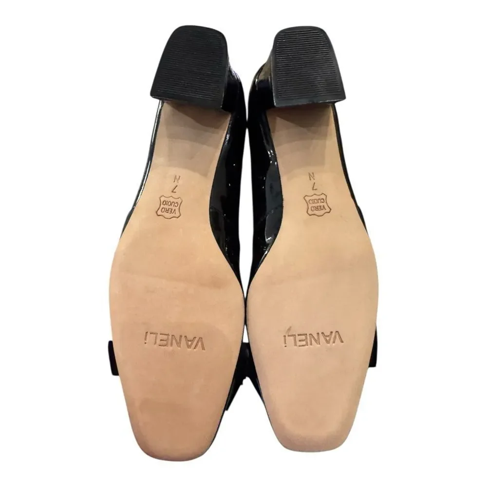 New Vaneli Dafne Black Metallic Women's Low Heel Shoes 7 7N